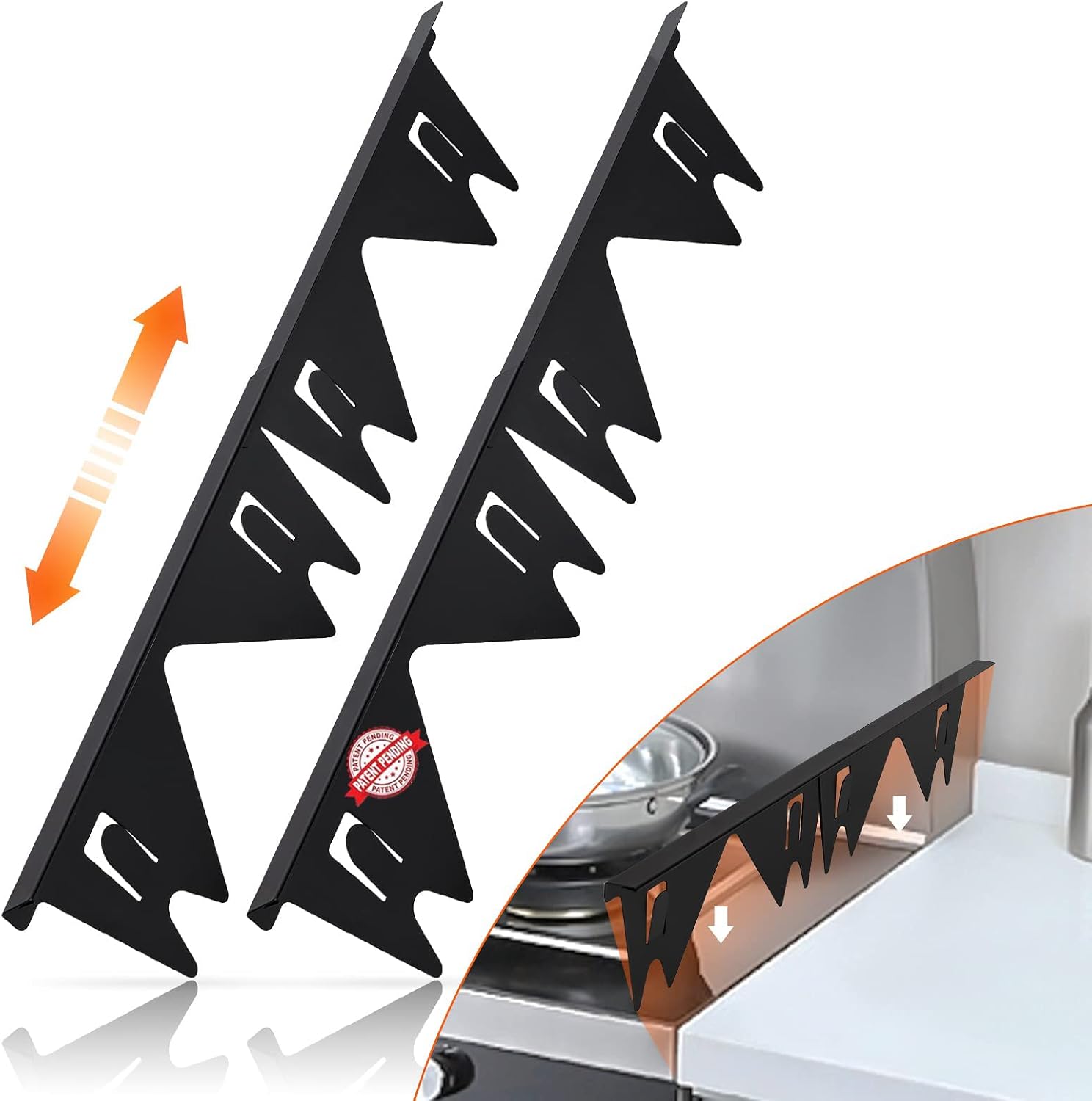 PURET Stainless Steel Stove Gap Cover Extendable 13.8" to 27.5" - Heat-Resistant Kitchen Counter Gap Guard for Stove, Oven and Appliances
