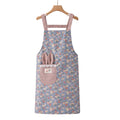 PURET Vintage Floral PVC Kitchen Apron - Heavy-Duty Water-Resistant & Oil-Proof Cooking Bib Apron with Front Utility Pocket